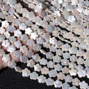 AAA flower pearl 11-12mm Freshwater real pearl star pearl flower wholesale loose pearl beads White wedding PL4651