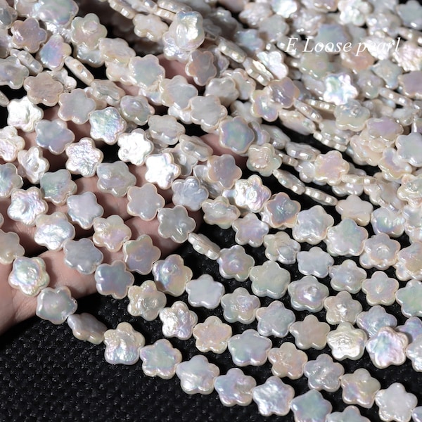 AAA flower pearl 11-12mm Freshwater real pearl star pearl flower wholesale loose pearl beads White wedding PL4651