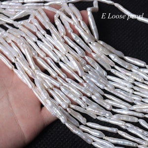 AAA Pillar pearl 4-5mm Strip Freshwater real pearls toothpick Biwa pearl loose pearl beads Promotion 15pcs Full Strand PL4572