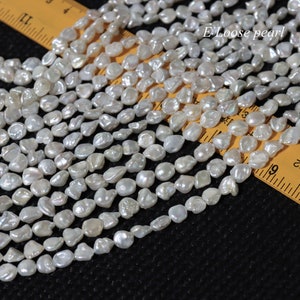Keshi pearl necklace 7-7.5mm X 8-9mm corn flake Freshwater pearl wholesale loose pearl beads wedding White PL4635