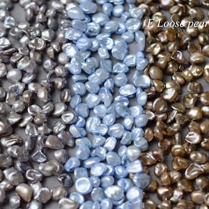 corn flake pearl 8-9mm Freshwater pearl keshi pearl wholesale side drilled loose pearl Peacock Bridal design wedding Full Strand PL4511