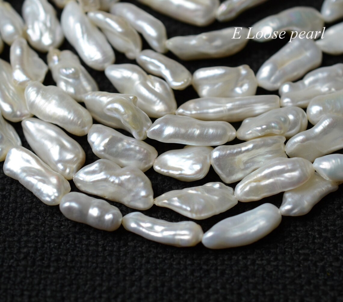 Biwa pearl 7.58.5mm Freshwater pearl Large hole pearl Etsy
