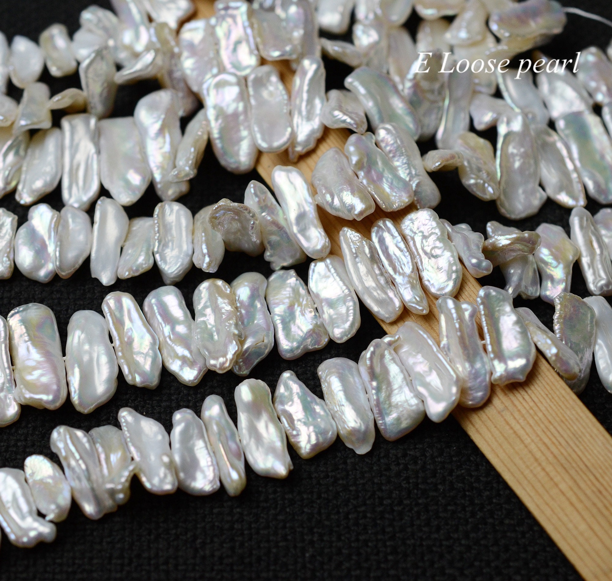 Biwa Pearl 7.59.5mm Freshwater Pearl Strip Pearl Wholesale Etsy UK