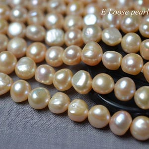Baroque pearl 10.5-11.5mm Freshwater pearl leather pearl Large hole Luster loose pearl Pebble pearl beads Pink Full Strand PL3166