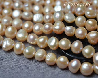 Baroque pearl 10.5-11.5mm Freshwater pearl leather pearl Large hole Luster loose pearl Pebble pearl beads Pink Full Strand PL3166