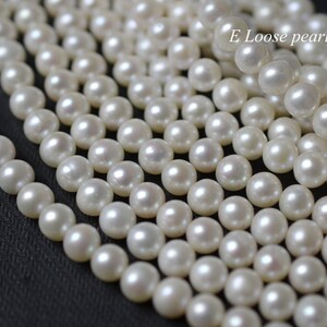 Round pearl 6.5-7mm freshwater pearl leather pearl Large hole potato pearl Luster loose pearl beads natural white Full Strand PL2484