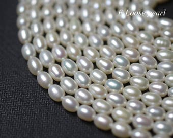 6-7mm White Potato Freshwater Pearl Strands,15.5 inch PLF8245 about 65 beads,0.6mm hole