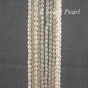 good Luster Rice pearl 2.8-3.0mm Freshwater pearl seed prarl necklace loose pearl beads Natural White 80pcs Full Strand PL6026