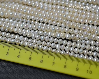 seed pearl Potato pearl 4.2-4.4mm Luster Freshwater pearl white loose pearl necklace beads Full Strand PL2314
