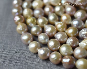 Edison pearl 9-10mm Full strand Freshwater pearls Nucleated pearl Round loose pearl wholesale beads Flameball necklace PL4383