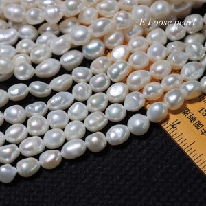 Baroque pearl 8.5-9.5mm Freshwater pearl leather large hole wholesale pearl loose pearl beads White 34pcs Full Strand PL3243