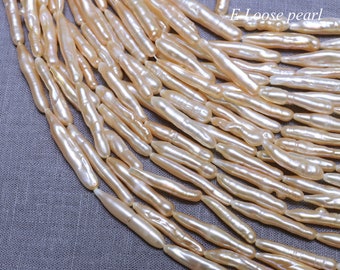 Pillar pearl 4-5mm Freshwater pearls toothpick Biwa pearl loose pearl beads Promotion 15pcs Full Strand Item No : PL4571