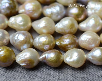 Nucleated pearl 11-13mm Edison pearl Freshwater pearl leather pearl Large hole earring loose pearl beads Flameball pearl necklace PL4462