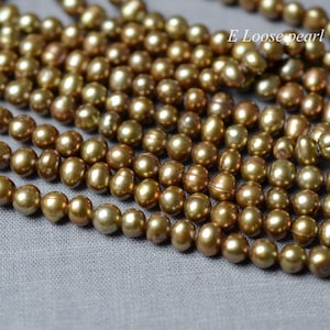 Potato pearl 6-6.5mm Freshwater pearl leather pearl Large hole pearl wholesale loose pearl beads necklace brown Full Strand PL2501