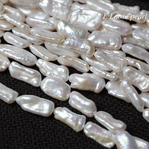 Biwa Pearl Earrings 7-9mm X 16-20mm, Freshwater Pearls, Natural Loose Pearls, Elegant Pillar Necklace Beads for Jewelry Making PL4527