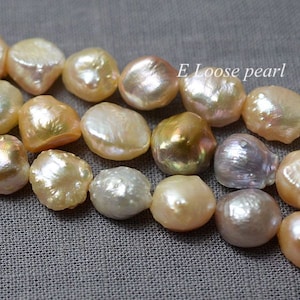 Baroque pearl 10-11mm Freshwater pearl wrinkled skin leather large hole pearl Mixed Color loose pearl bead Natural 33pcs Full Strand PL3106