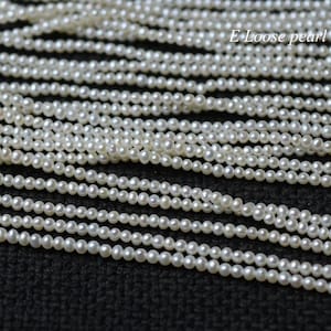 AAAA Seeds pearl 2.3-2.4mm Freshwater pearl round pearl wholesale pearl Loose pearl Potato pearl necklace white 165 pcs Full Strand PL5060