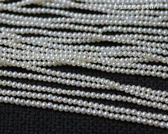 AAAA Samen Perle 2,3-2,4mm Süßwasserperle runde Perle Perle Großhandel Perle Lose Perle Kartoffel Perle Halskette weiß 165 Stück Full Strang PL5060