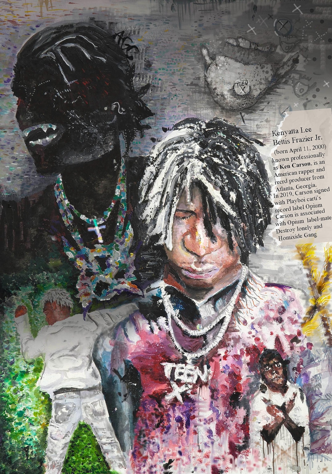 Ken Carson Poster | Opium Rap Wall Art | Hip Hop Decor | Physical