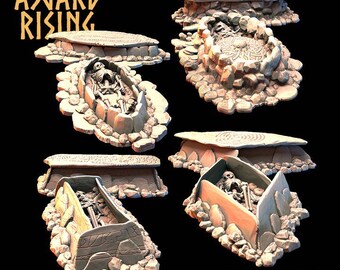 Asgard Rising Ancient Graves – 28mm Fantasy Graveyard Terrain Scatter (3D Printable)
