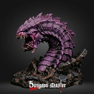 Purple Worm Miniature | The Deep Maw Epic Boss Monster (160mm Base)