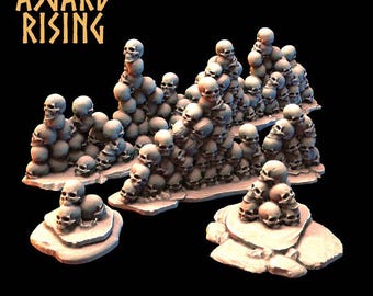 Stacks of Skulls Scatter Terrain | 3D Printed Fantasy Horror Terrain for DnD, Pathfinder & Wargaming