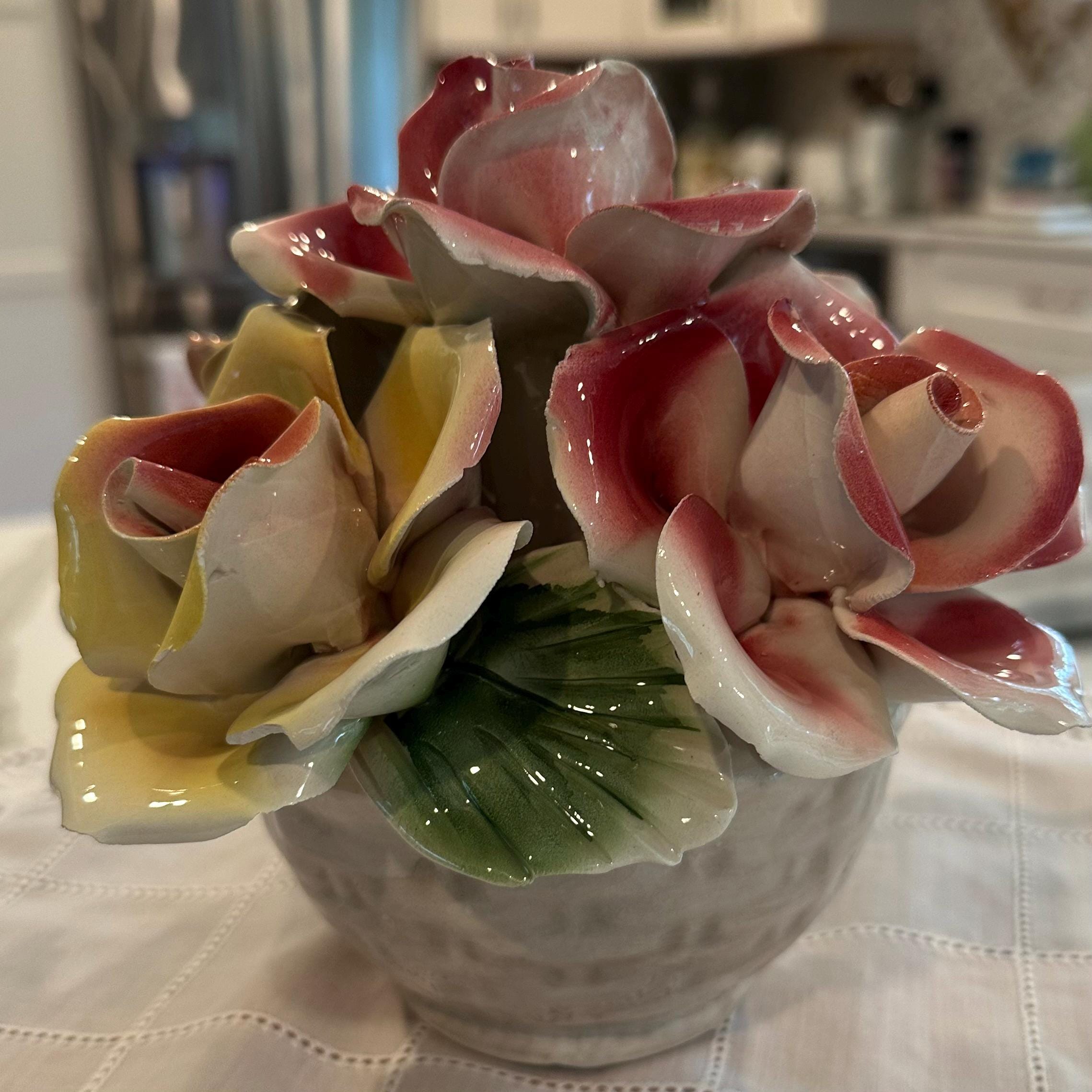 Capodimonte Rose Vase - Etsy