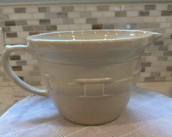 Longaberger Pottery Woven Traditions Ivory Batter Bowl, Vintage