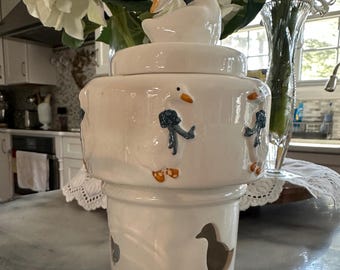 Vintage Ceramic Goose Potpourri Warmer 1980s