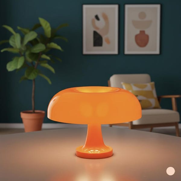 Lámpara de mesa con forma de hongo: luz ambiental moderna con conector USB - Iluminación ambiental cálida