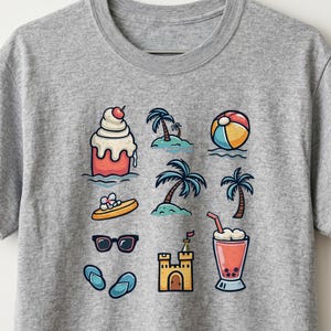 Pop Art Summer Vibes T-Shirt | Hand Drawn Vacation Graphic Tee