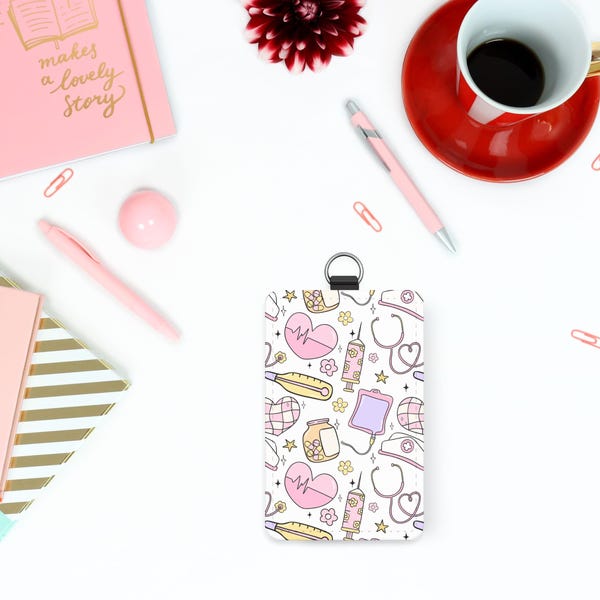 Nurse ID Badge Holder | PU Leather Medical ID Card Case 4.09” L x 2.76” W