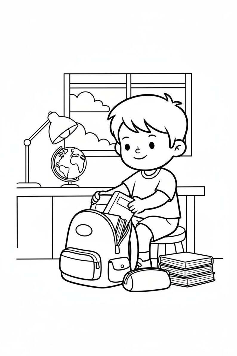 My Daily Activities Coloring Page for Kids (ages 3-6) – Boy Edition ...