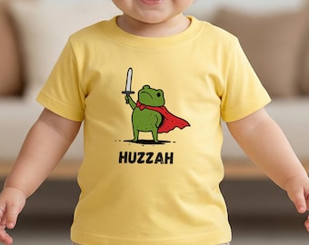 Camiseta medieval para bebé "Huzzah Frog with Sword", mono de caballero rana, suéter infantil con rana de la Feria Renacentista