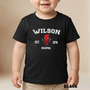 Little Deadpool Bodysuit, Wade Wilson Infant Tee, MCU Superhero Sweatshirt, Baby Marvel Shirts image 12