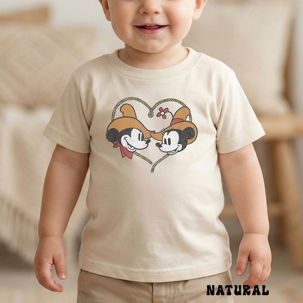 Camisetas infantiles de Mickey y Minnie con estampado vaquero, bodys de Mickey y sudaderas para niños pequeños con estampado western.