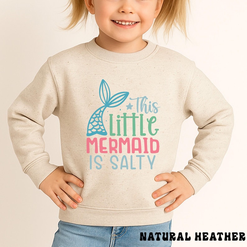 Body de La Sirenita es Salada, Camisetas de Sirena para Bebés, Sudadera para Niños Pequeños imagen 12