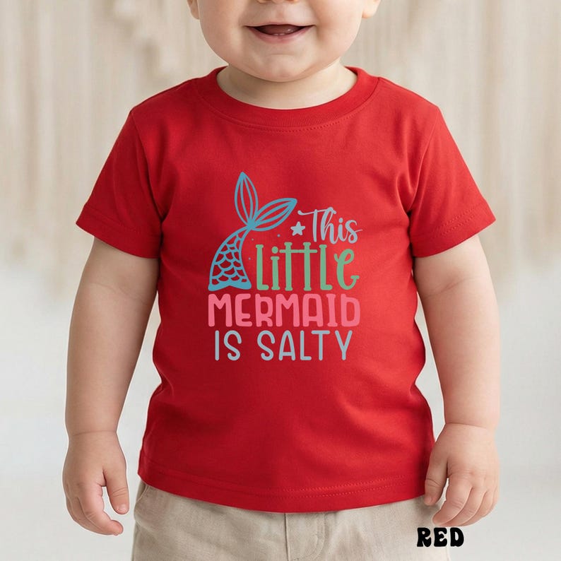 Body de La Sirenita es Salada, Camisetas de Sirena para Bebés, Sudadera para Niños Pequeños imagen 14