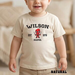 Little Deadpool Bodysuit, Wade Wilson Infant Tee, MCU Superhero Sweatshirt, Baby Marvel Shirts image 7