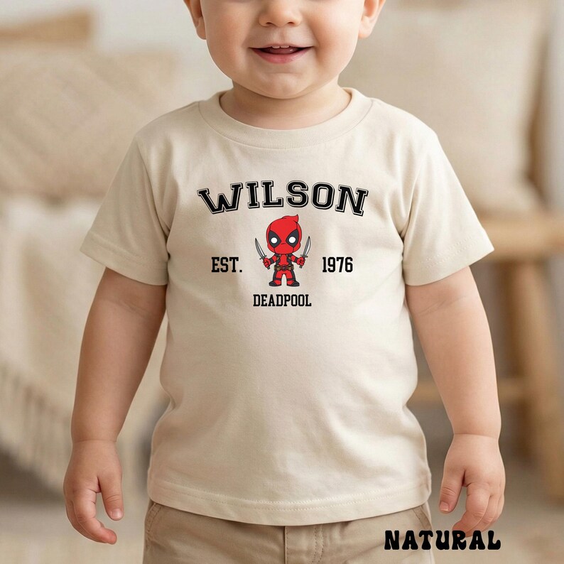 Little Deadpool Bodysuit, Wade Wilson Infant Tee, MCU Superhero Sweatshirt, Baby Marvel Shirts image 7