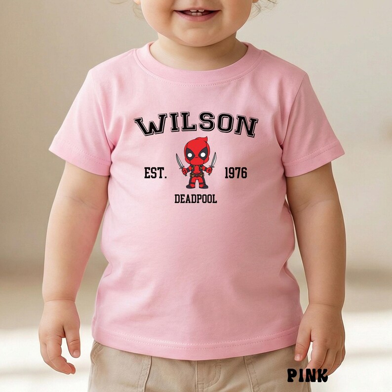 Little Deadpool Bodysuit, Wade Wilson Infant Tee, MCU Superhero Sweatshirt, Baby Marvel Shirts image 10