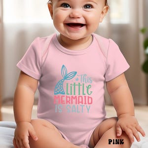 Body de La Sirenita es Salada, Camisetas de Sirena para Bebés, Sudadera para Niños Pequeños imagen 17