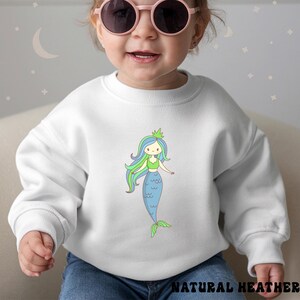 Camiseta infantil de sirena colorida, body de manga larga de la Sirenita, sudadera para niños pequeños imagen 12