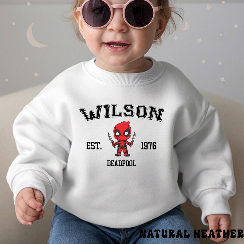 Little Deadpool Bodysuit, Wade Wilson Infant Tee, MCU Superhero Sweatshirt, Baby Marvel Shirts image 8