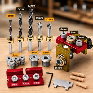 Doweling Jig, 3-in-1 Aluminum Joinery Tool with Drill Guide Bushings