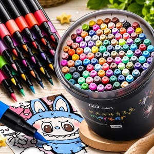 Set di pennarelli acrilici, da 24 a 120 colori con punte morbide / Set per lavori creativi multi-superficie
