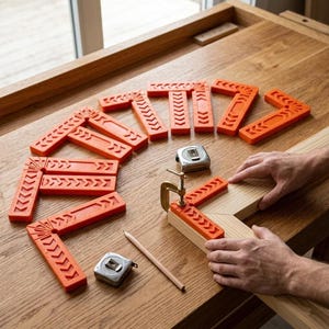Positioning Square Set, 8-Piece Plastic Woodworking Jig with 3-Inch and 4-Inch Sizes