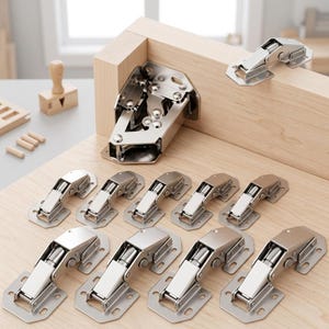 Cabinet Hinge, Cold Rolled Steel No-Drill 90 Degree Soft Close Hardware