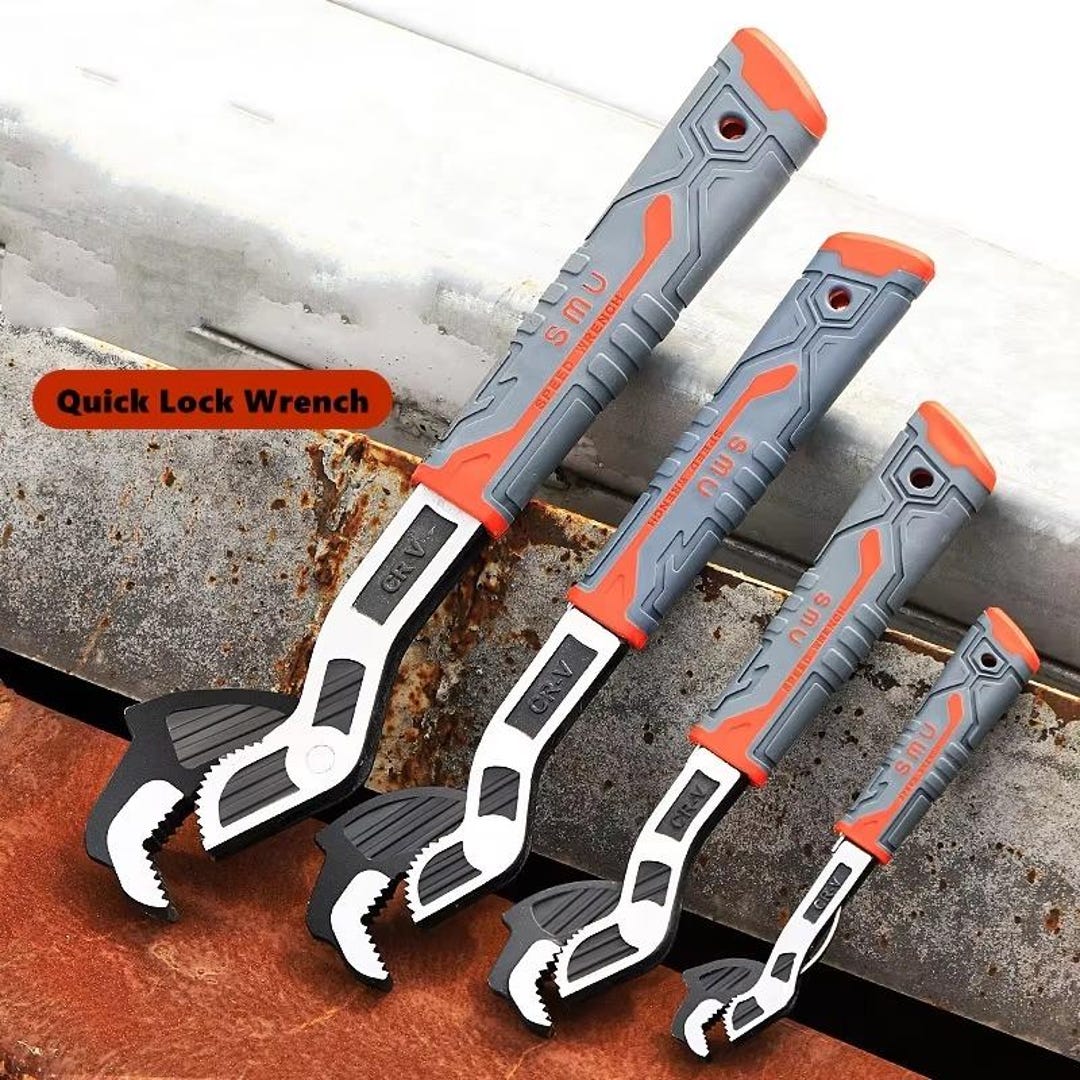 CR-V Self Locking Adjustable Wrench Set 6 8 10 12 Inch – Universal ...