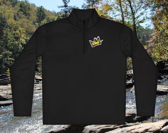 CRWN Crown Logo Quarter-Zip Pullover | QR Code Back